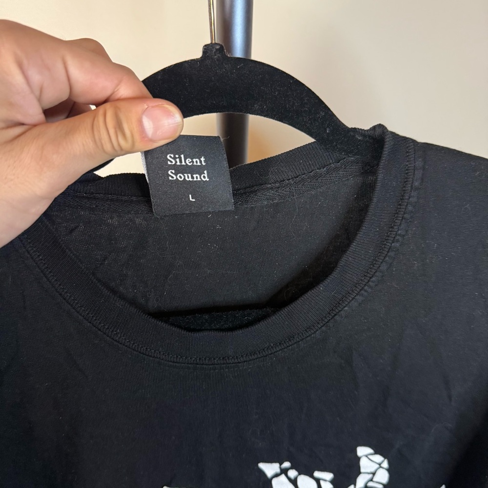 Black Graphic T-Shirt with White Design - Picture 4 of 7